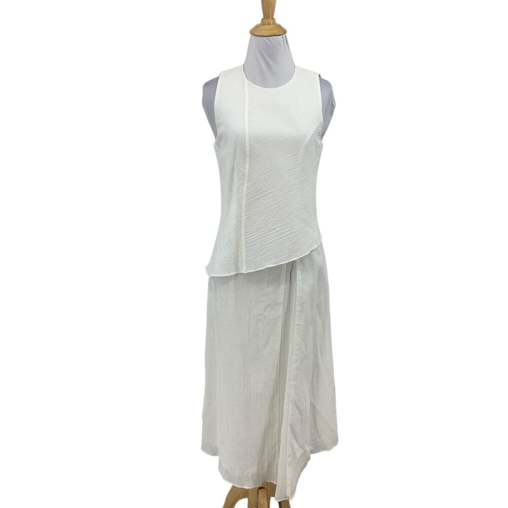 Rag & Bone Dress Womens S Small Bright White Fernay Lined Asymmetrical Tiered